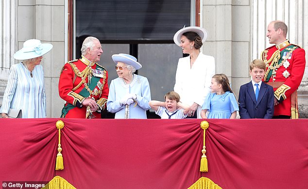 Prince Andrew did not attend his mother’s Platinum Jubilee celebrations in 2022. Pictured: The Royal Family on the balcony of Buckingham Palace during Trooping the Colour