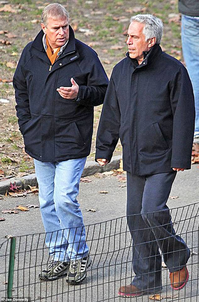 The email was sent to Epstein 12 weeks after Andrew had supposedly ceased all contact with the convicted sex offender. Pictured: The pair seen walking together in New York in 2011