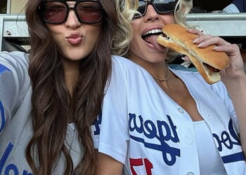 Sydney Sweeney had a cheeky moment with a hot dog as she posed for fun snaps at the LA Dodgers game on Tuesday