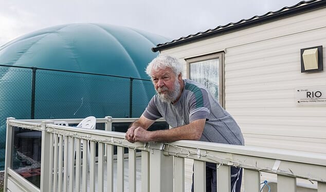 Bob Cowie, 79, said the view from his window is now completely blocked by the dome