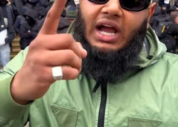 The prolific social media poster known variously as 'Big Fish' and 'Trendz' played a prominent part in an anti-UKIP demonstration in Tower Hamlets, east London