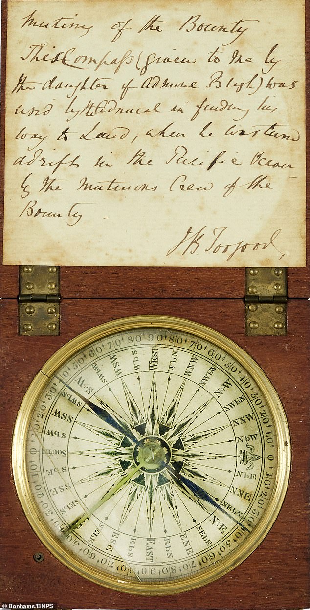 The compass used by Captain Bligh to find land 48 days after he was set adrift by his mutinous crew has sold 236 years later for thousands of pounds
