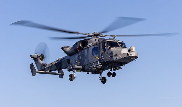 A Royal Marine sniper stopped drug smugglers with a single shot while flying backwards in a helicopter during a £35million bust (file image)