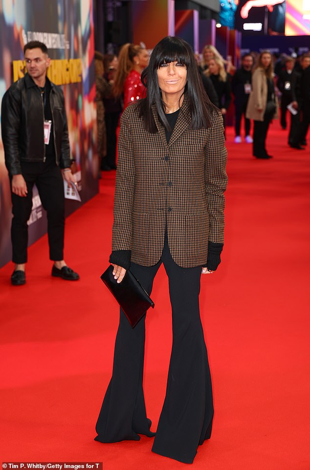 Claudia Winkleman attends a premiere during the 69th BFI London Film Festival on October 14