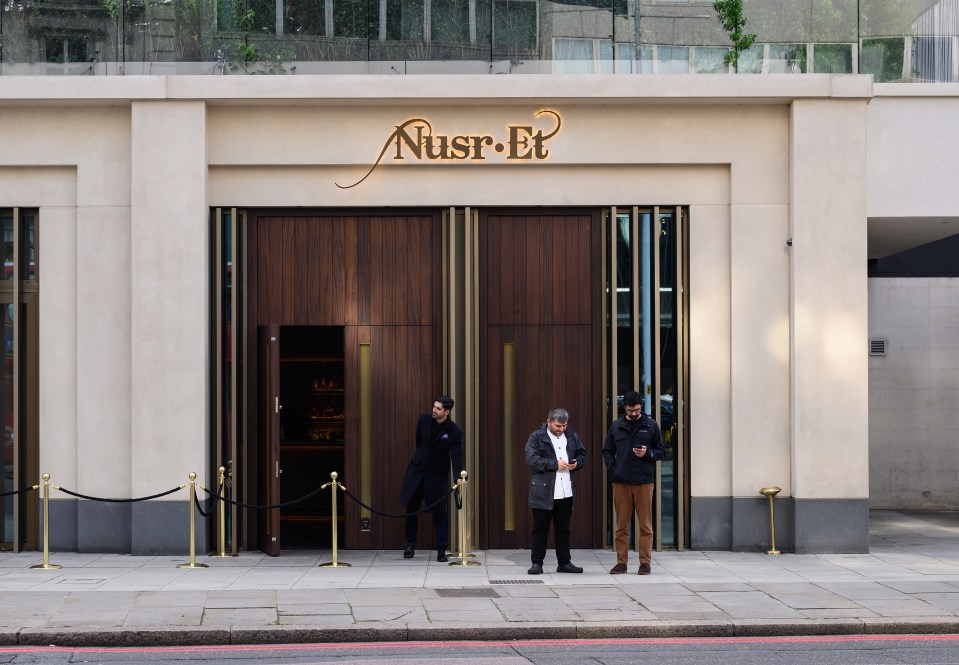 Exterior view of the Nusr-Et steak restaurant in London.