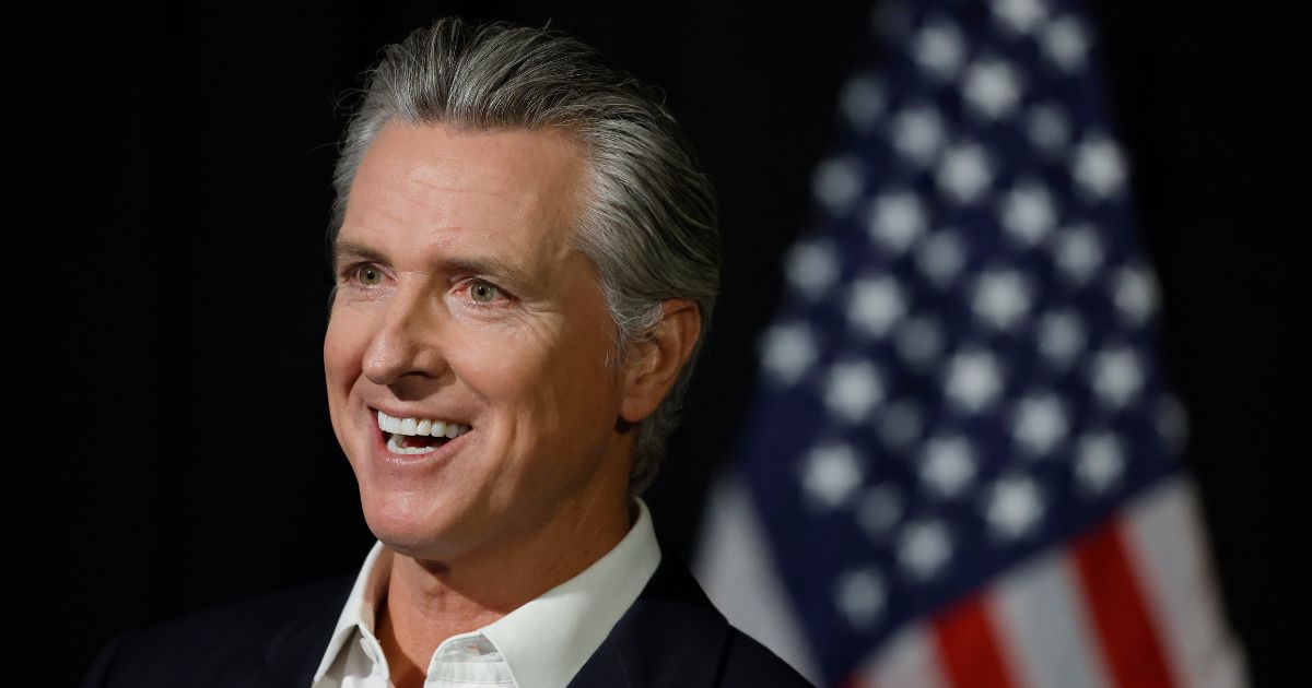 California Gov. Gavin Newsom speaks to reporters after he participated in a fireside chat at the California Economic Summit on Oct. 22, 2025, in Stockton, California.