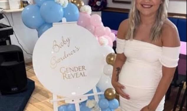 Kira Cousins tricked her boyfriend and her own family believing she was pregnant and even held a gender reveal party (where she is pictured) to celebrate, it has been claimed