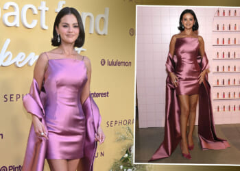 Selena Gomez looks sensational in purple satin mini dress as 2025 Rare Impact Fund Benefit in LA