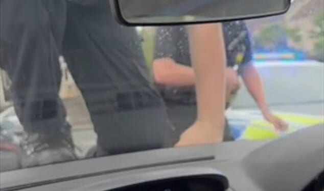 This is the shocking moment police clambered over a car and Tasered the driver after a 27-minute high speed chase