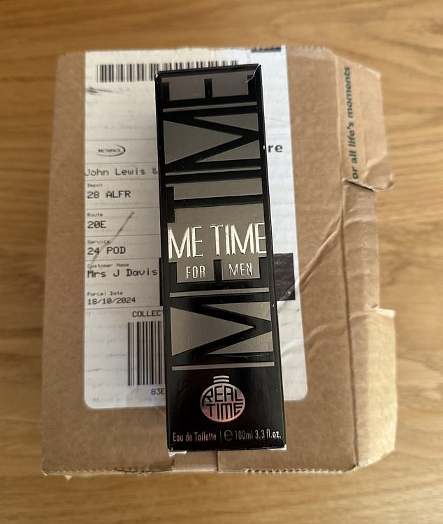 Jo Davis, from North Derbyshire, purchased an iPhone 16 Pro from John Lewis, priced at £1,000, but was stunned to find a black bottle of men's aftershave instead