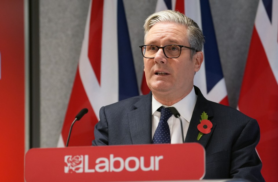 Prime Minister Sir Keir Starmer speaking at a Labour Party event.