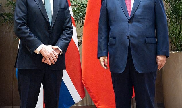 Keir Starmer with China's President Xi Jinping at the G20 summit in Rio de Janeiro, Brazil last year