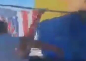 Jonathan Silveira donned his Trump costume as he walked in Swampscott, Massachusetts, during a "No Kings" protest on Oct. 18, 2025, and was apparently assaulted.