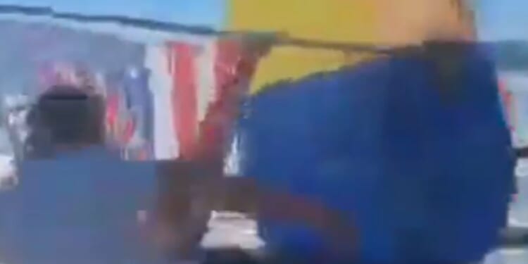 Jonathan Silveira donned his Trump costume as he walked in Swampscott, Massachusetts, during a "No Kings" protest on Oct. 18, 2025, and was apparently assaulted.