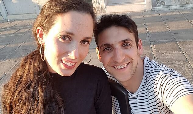 Yoni Finlay, who was hit by a bullet fired by by armed police during the Manchester synagogue attack, with his ex-wife Naomi