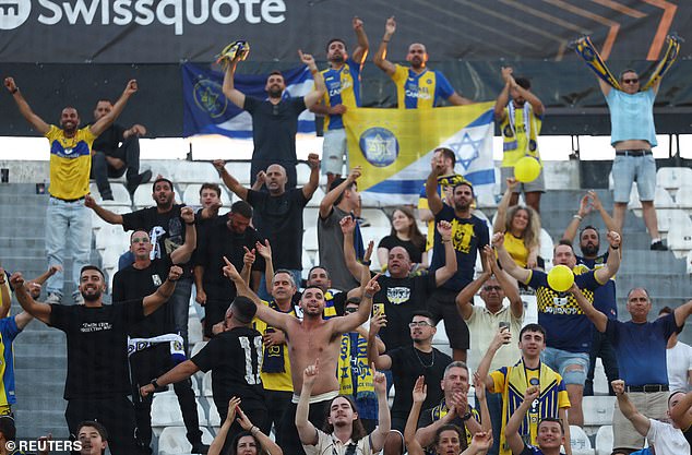 Maccabi Tel Aviv fans at a Europa League match at PAOK in Thessaloniki on September 24