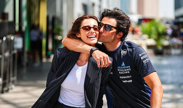 Carlos Sainz, pictured with girlfriend Rebecca Donaldson, complained last week that the F1 cameras were spending too much time on the WAGs, rather than the action on track