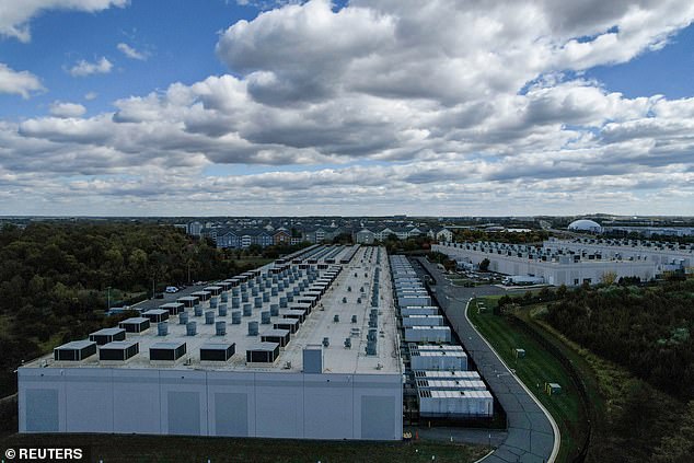 Pictured: An Amazon Web Services data center in Virginia