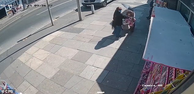 Nicolette Goldrick 'brazenly' walked up to the seven-month-old baby in her pram as her mother was inside the store