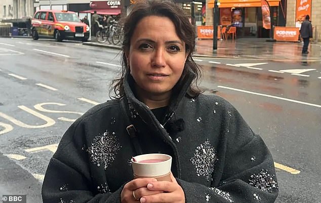 Burcu Yesilyurt (pictured) was slapped with a £150 fine by council officers after pouring the remnants of her coffee down the drain
