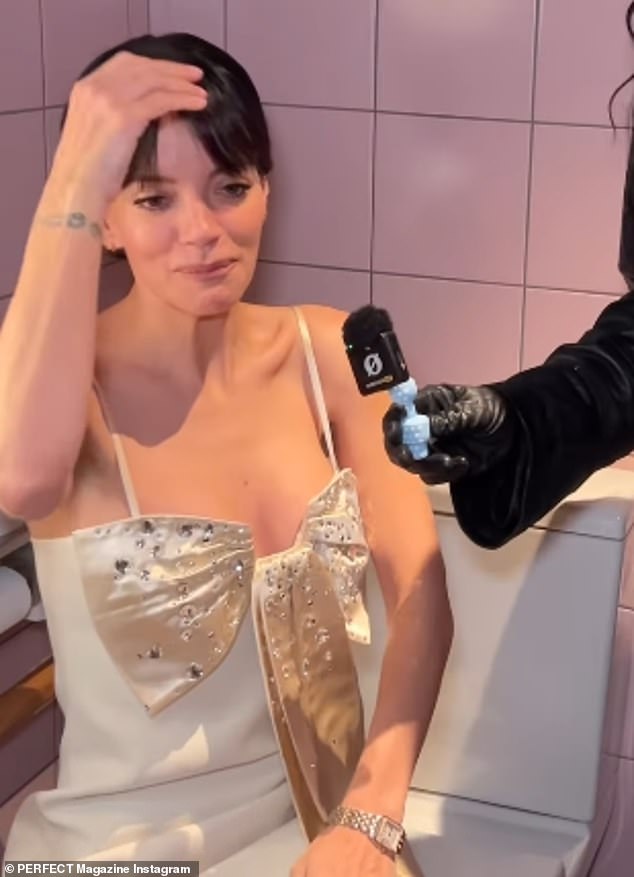 This is the moment Lily Allen is asked about ex-husband David Harbour 's mistress 'Madeleine' after writing a song about his affair