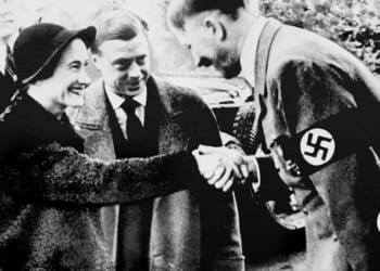 Adolf Hitler greets King Edward VIII and Wallis Simpson during their visit to Nazi Germany