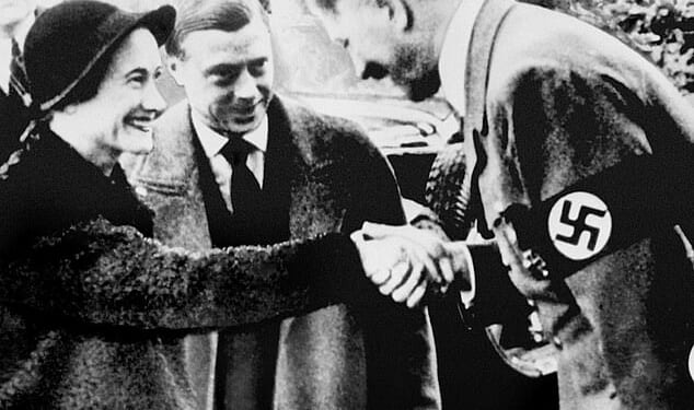 Adolf Hitler greets King Edward VIII and Wallis Simpson during their visit to Nazi Germany