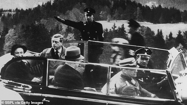 Wallis and Edward on their way to Hitler's retreat, the Berghof, where they waited for an hour