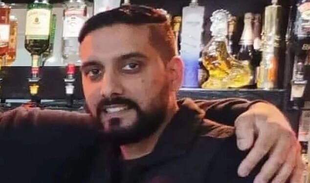 Father-of-three Gurvinder Johal (pictured), 37 – Danny to his family and friends – was queuing at Lloyd's Bank to withdraw money to pay the wages of staff at his popular restaurant
