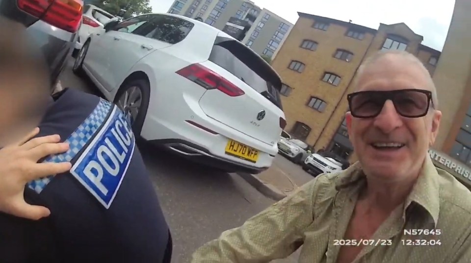 Bodycam footage of actor Jeff Stewart assisting police with a shoplifting arrest.