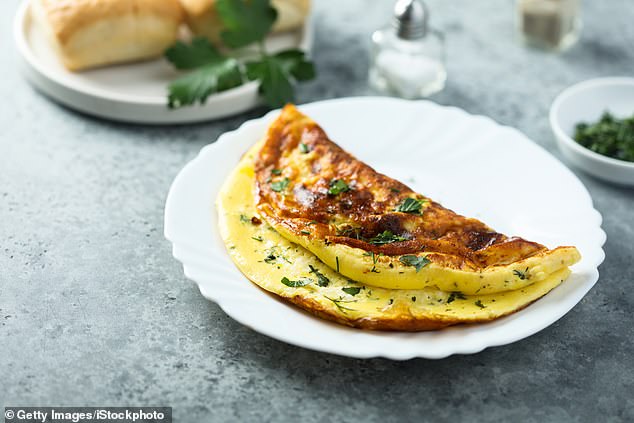 'For breakfast, eggs will always fill you up, so try an omelette with ham, cheese or vegetables. If you¿re a porridge person, throw in some crushed nuts and seeds to up the protein'