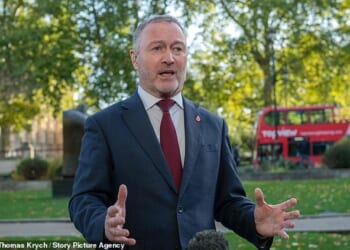 After Housing Secretary Steve Reed (pictured) refused four times to rule out the proposal yesterday, estate agents said it would 'hasten the stampede' of people leaving the country