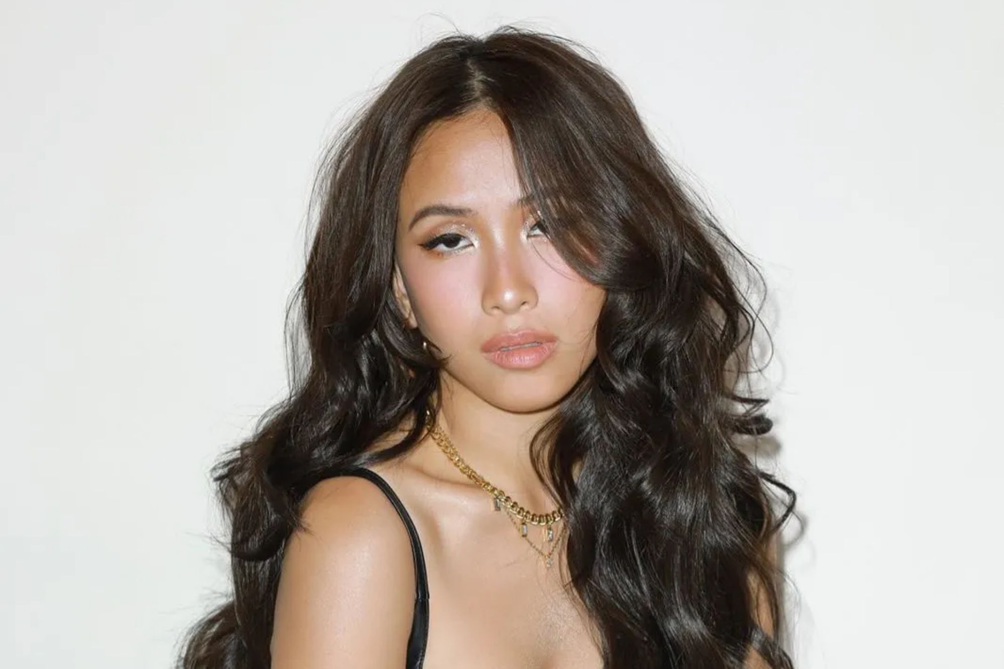 An image collage containing 1 images, Image 1 shows A young woman in a black leather outfit