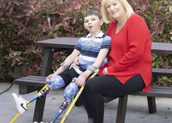 Paula Hudgell created a safe and happy home for Tony, now 10, after he was so badly abused by his birth parents that he had to have both his legs amputated