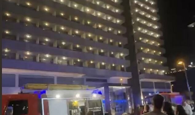 Hundreds of tourists were evacuated after a fire broke out at a Tenerife holiday hotel