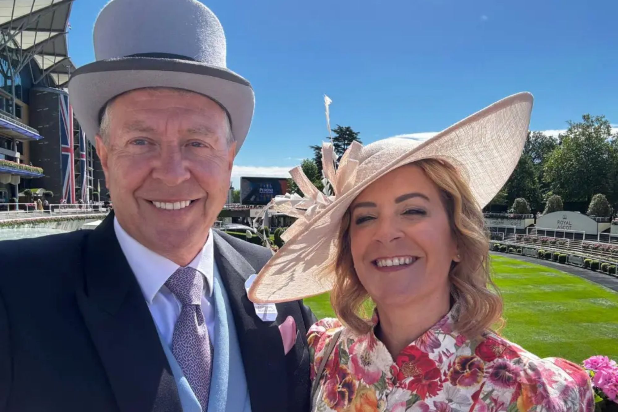 An image collage containing 1 images, Image 1 shows Aviva boss David Barral and his wife Angie smiling at an event