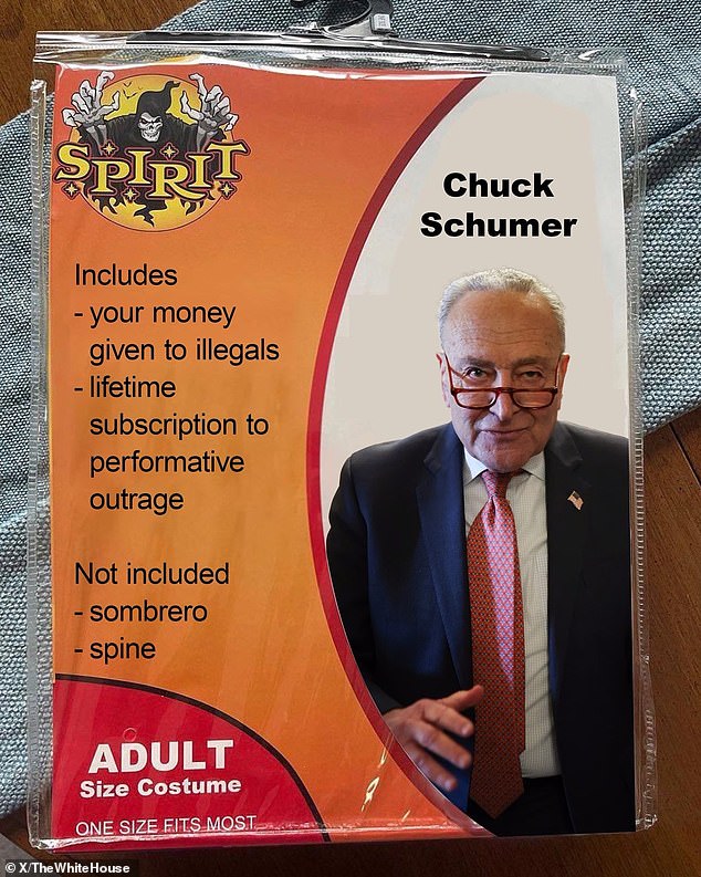 Senator Chuck Schumer was also a victim of the White House's trolling. His costume, however, did not include a sombrero