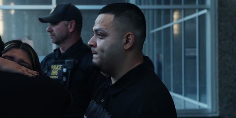 Kilmar Abrego Garcia enters an Immigration and Customs Enforcement facility field office in Baltimore, Maryland, on Aug. 25, 2025.