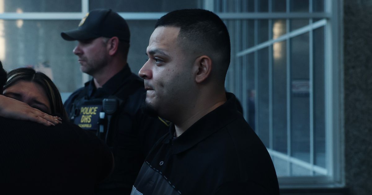 Kilmar Abrego Garcia enters an Immigration and Customs Enforcement facility field office in Baltimore, Maryland, on Aug. 25, 2025.