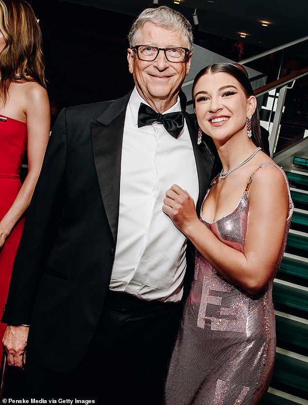 The 70-year-old billionaire is calling for more focus and spending on vaccines to fight deadly diseases across the world, including malaria (pictured: Gates and his daughter, Phoebe, at TIME 100 gala in 2022)
