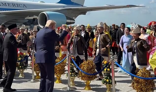 President Donald Trump greeted Malaysian dancers with his signature moves as he kicked off his highly anticipated week-long foreign trip to Asia