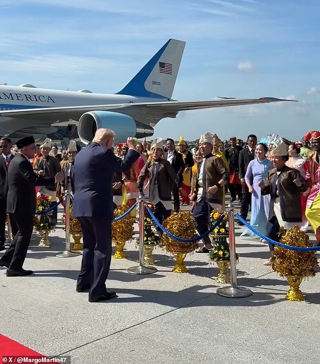 President Donald Trump greeted Malaysian dancers with his signature moves as he kicked off his highly anticipated week-long foreign trip to Asia