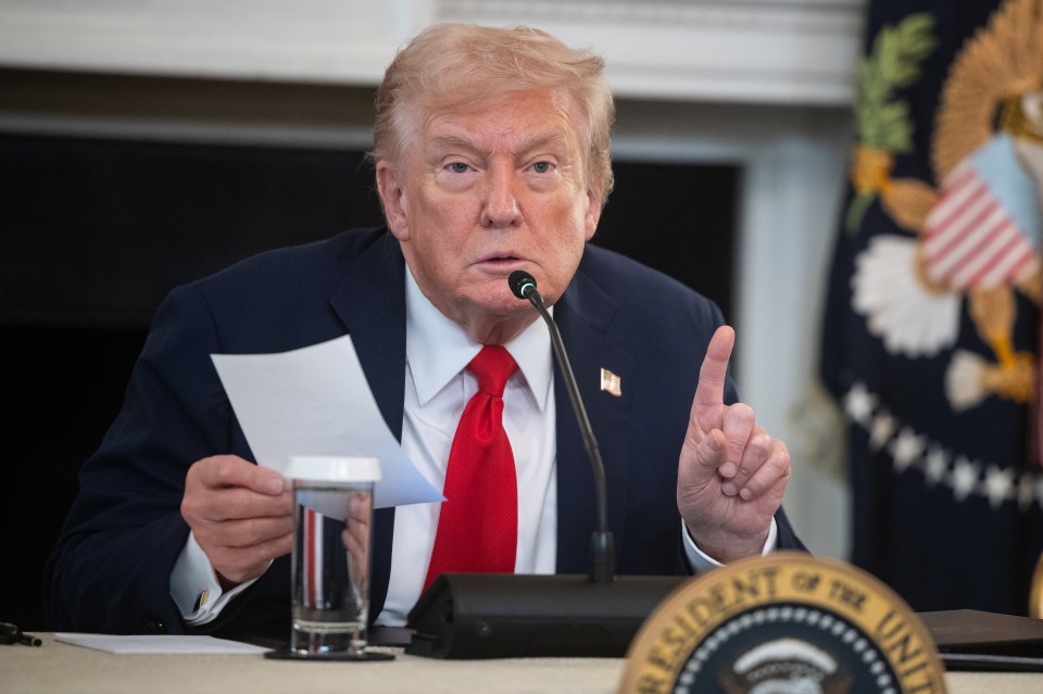 US President Donald Trump speaks at a roundtable about Antifa.