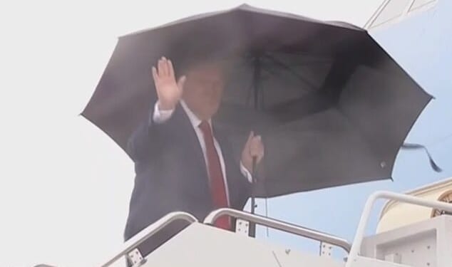 Donald Trump waved as he boarded the aircraft Joint Base Andrews in Maryland
