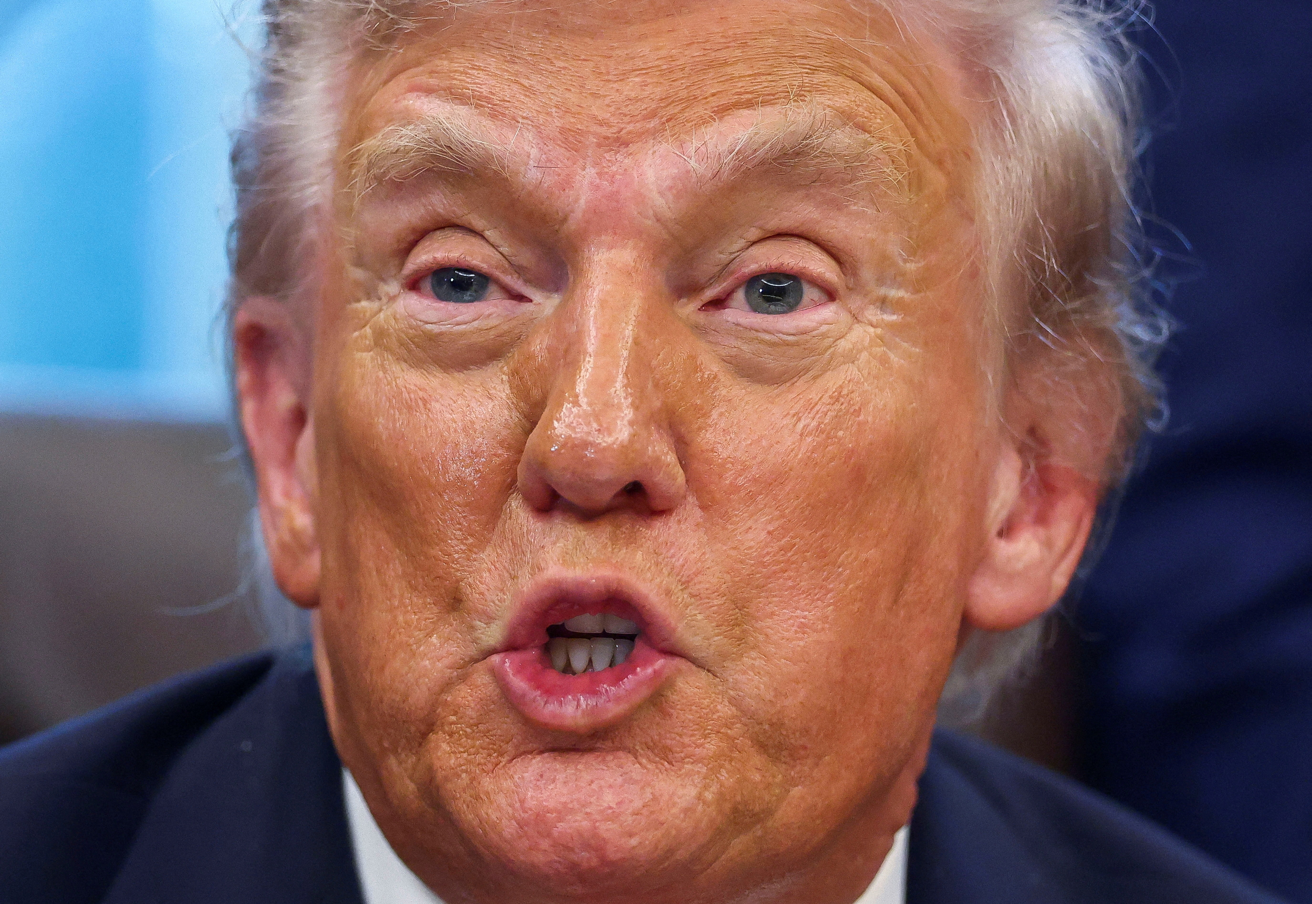 U.S. President Donald Trump participates in a Diwali celebration in the Oval Office of the White House in Washington