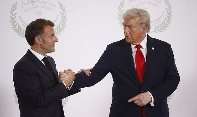 Trump's awkward handshake with Macron soon took a dramatic turn when the world leader's greeted each other
