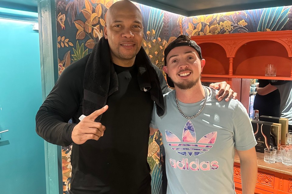 Jack Hardwick with Flo Rida backstage at Wembley