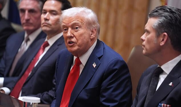 President Donald Trump speaks during a cabinet meeting at the White House, Thursday