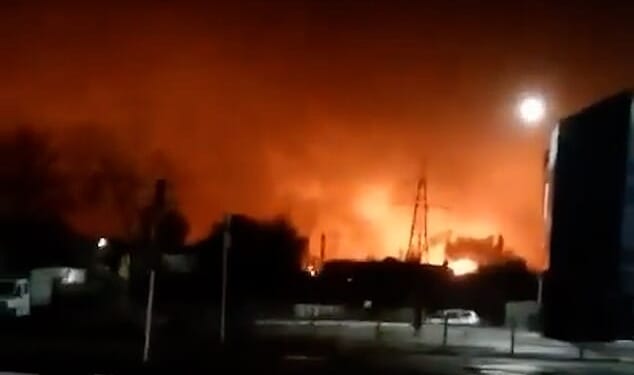 Images show the huge fire that engulfed the Ryazan oil refinery after Ukrainian forces pounded it with drones. It came shortly after the US announced sweeping sanctions targeting Putin's wartime cashflow