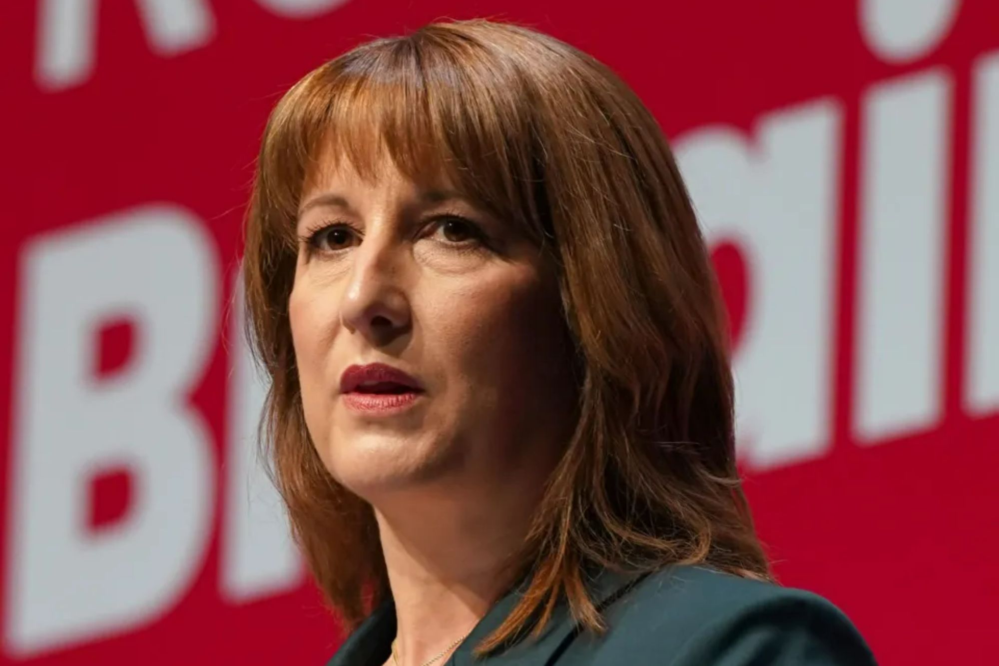 An image collage containing 1 images, Image 1 shows Chancellor Rachel Reeves speaking at the Labour Party conference